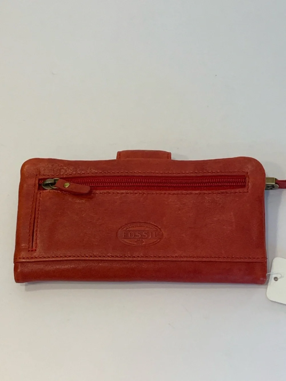 Fossil Red Scarlet Leather Penelope Wallet clutch with Robot Applique New NWT - Picture 4 of 16